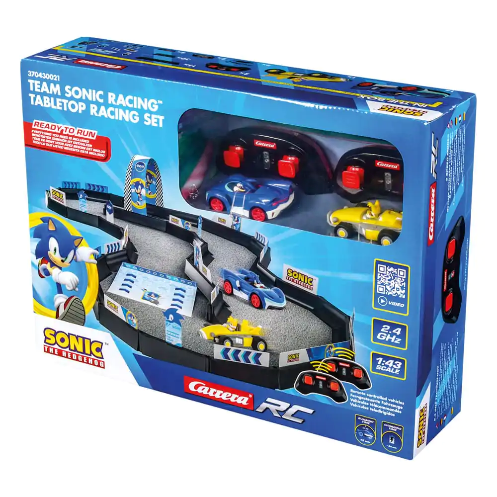 Sonic the Hedgehog RC diaľkovo ovládané auto 1/43 2.4GHz súprava na pretekanie na stole produktová fotografia