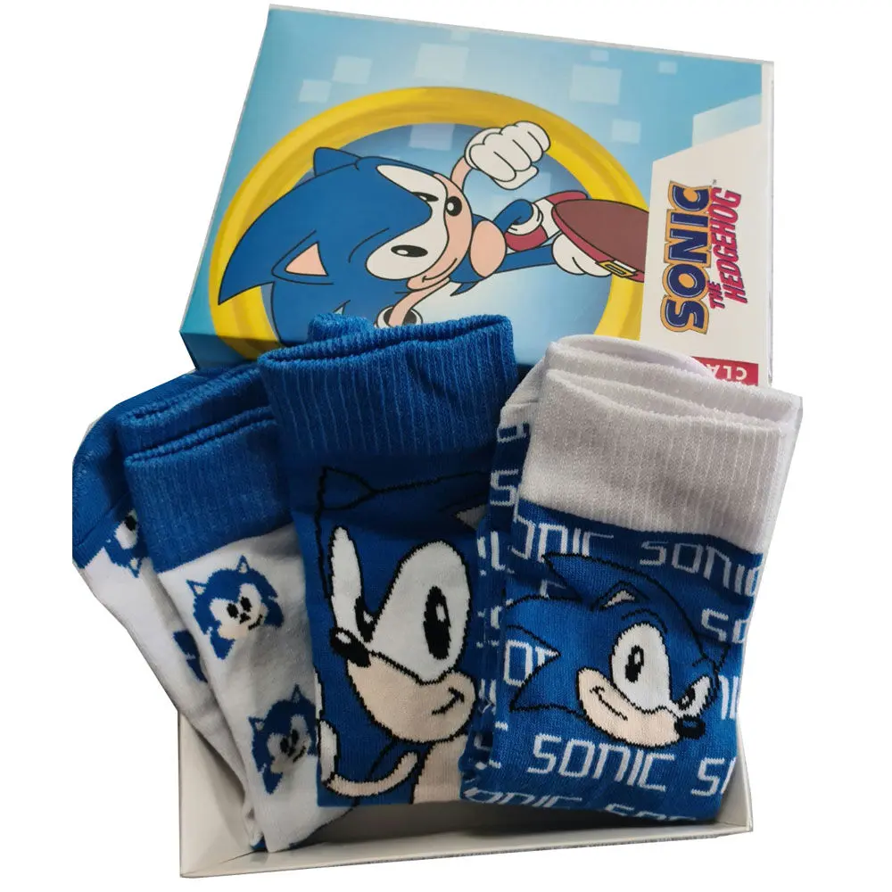 Sonic The Hedgehog assorted pack 3 socks adult termékfotó