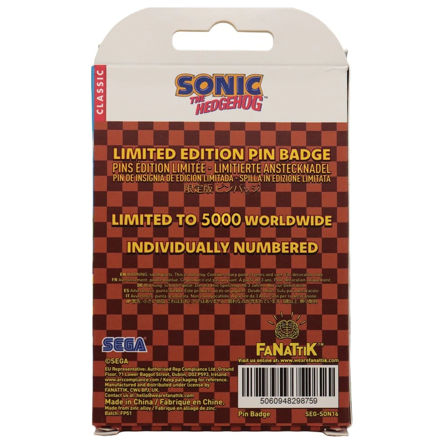 Sonic - The Hedgehog Odznak s pripínacou ihlou Dr. Eggman Egg Mobile s reťazou produktová fotografia