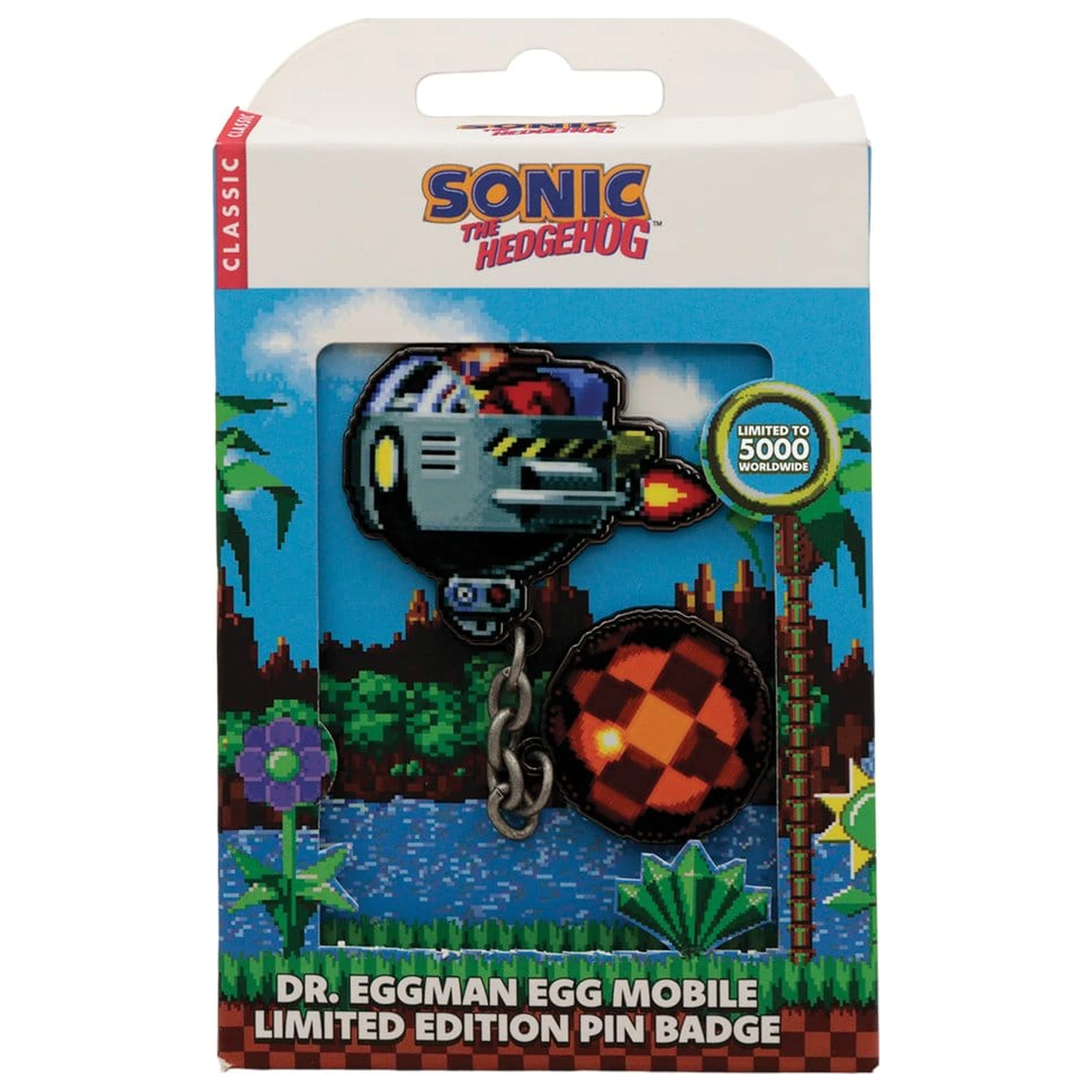 Sonic - The Hedgehog Odznak s pripínacou ihlou Dr. Eggman Egg Mobile s reťazou produktová fotografia