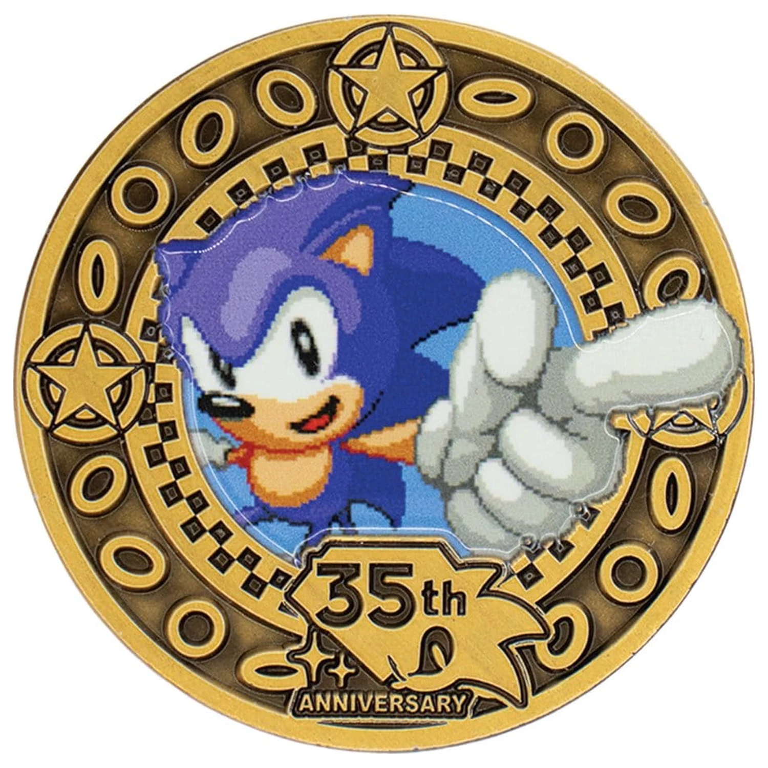 Sonic the Hedgehog zberateľská minca 35. výročie limitovaná edícia produktová fotografia