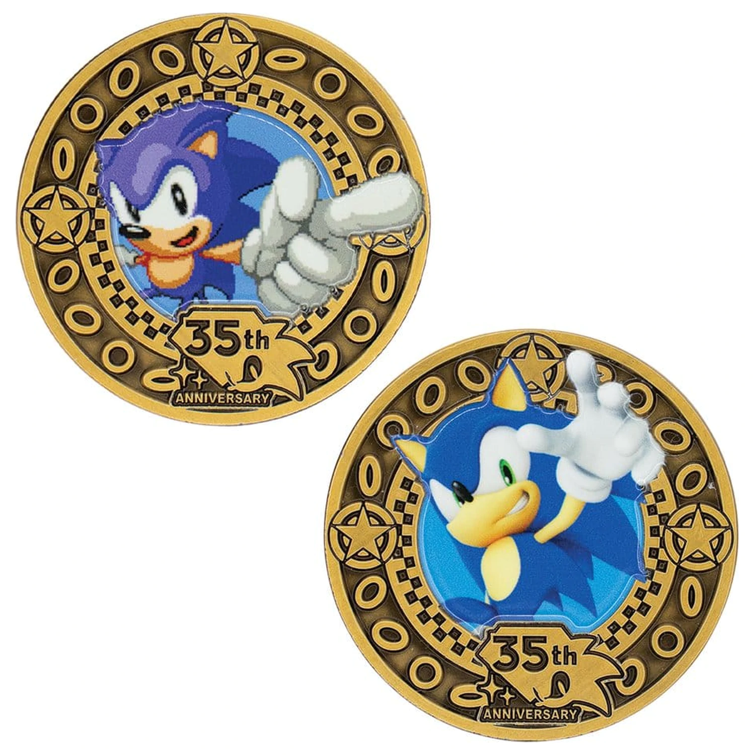 Sonic the Hedgehog zberateľská minca 35. výročie limitovaná edícia produktová fotografia