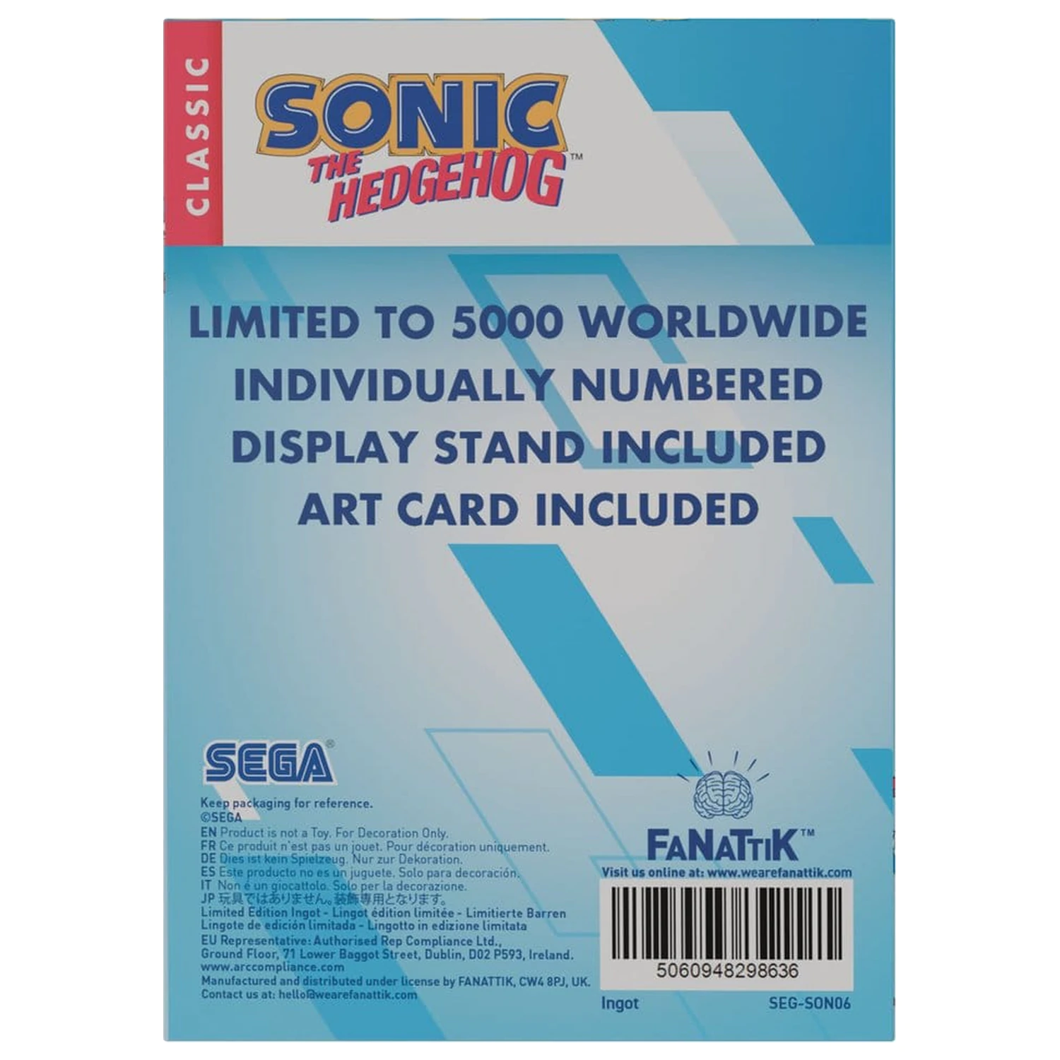 Sonic - The Hedgehog limitovaná edícia ingot produktová fotografia