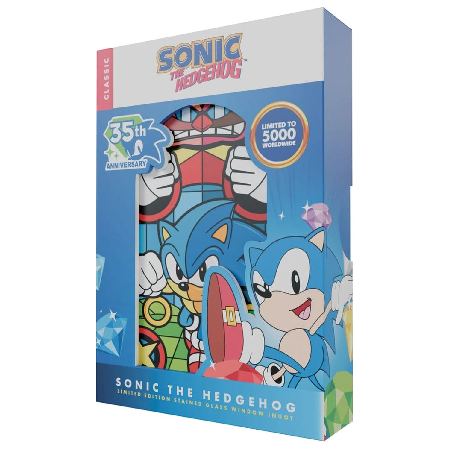 Sonic The Hedgehog Stained Glass Window Style Ingot, 60 cm produktová fotografia