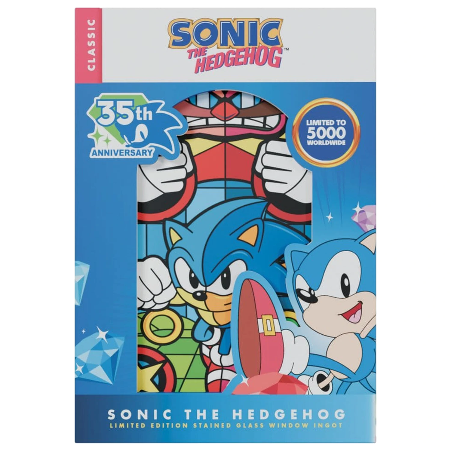 Sonic The Hedgehog Stained Glass Window Style Ingot, 60 cm produktová fotografia