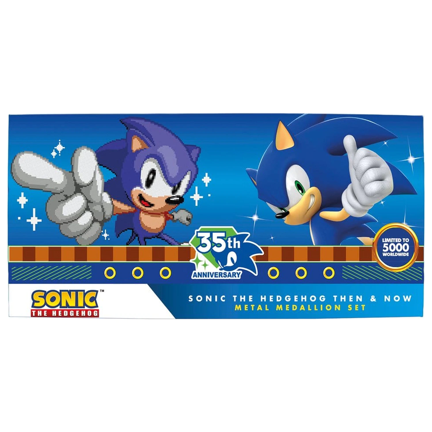 Sonic the Hedgehog Súprava medailónov 35. výročie Then & Now Limitovaná edícia produktová fotografia