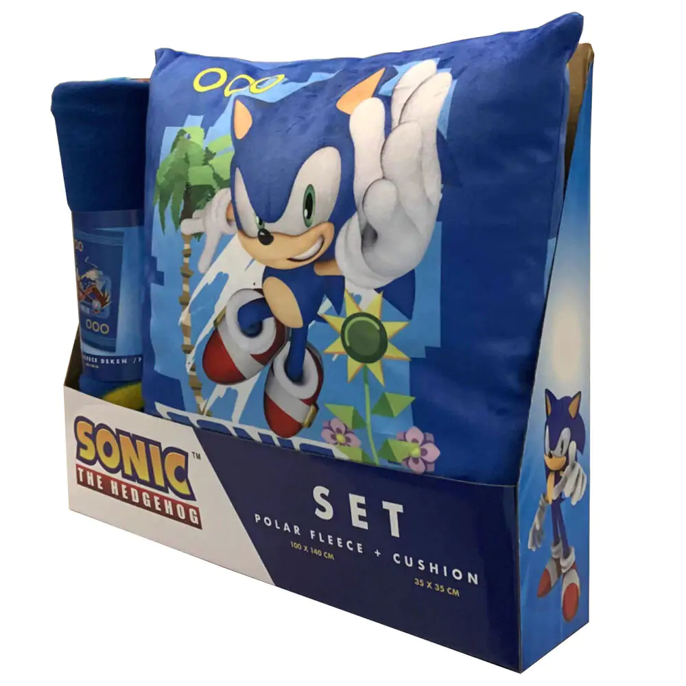 Sonic the Hedgehog polar deka + sada vankúša produktová fotografia