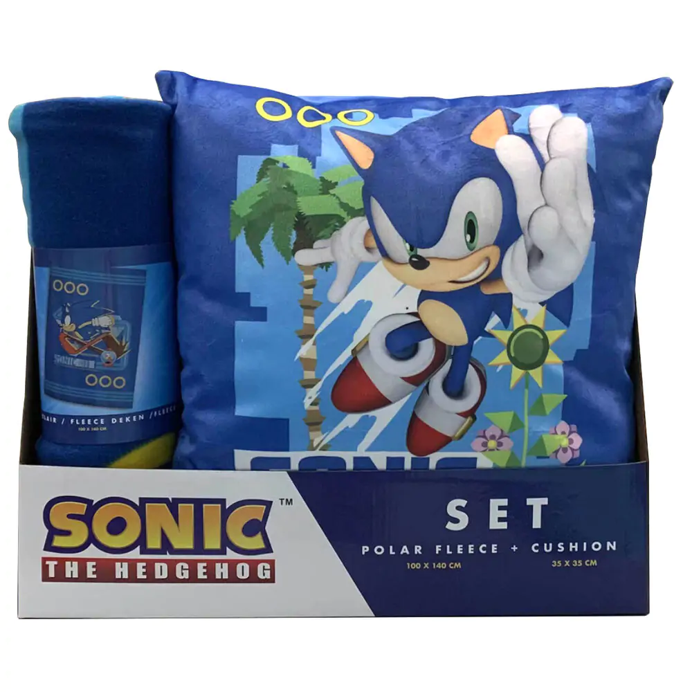 Sonic the Hedgehog polar deka + sada vankúša produktová fotografia