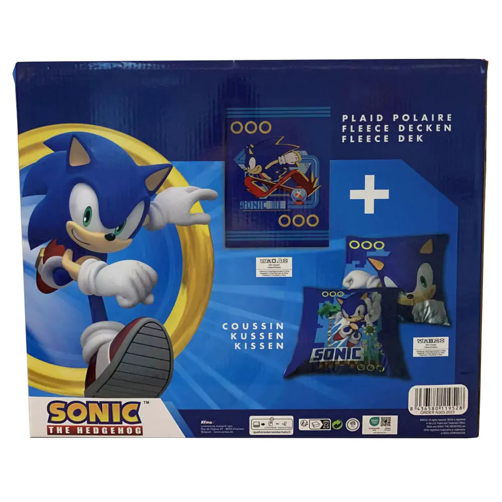 Sonic the Hedgehog polar deka + sada vankúša produktová fotografia
