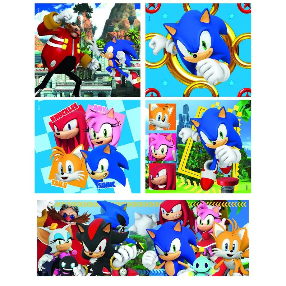 Sonic the Hedgehog puzzle 18+30+48+60 dielikov produktová fotografia