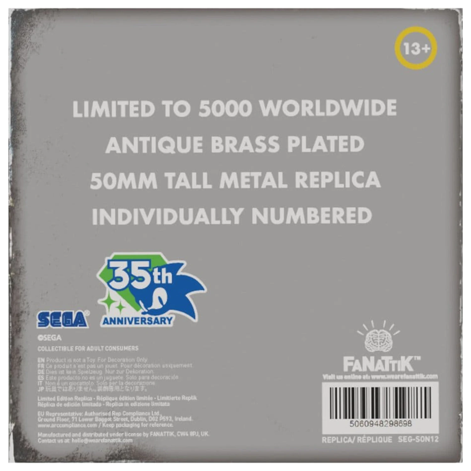 Sonic the Hedgehog replika 35. výročie kovovej topánky limitovaná edícia produktová fotografia