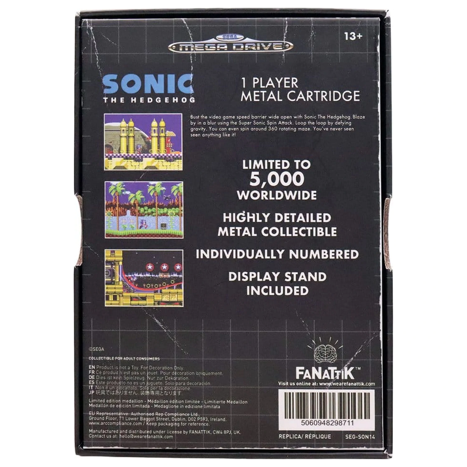 Sonic the Hedgehog replika hernej kazety limitovaná edícia 11 x 7 x 1 cm produktová fotografia