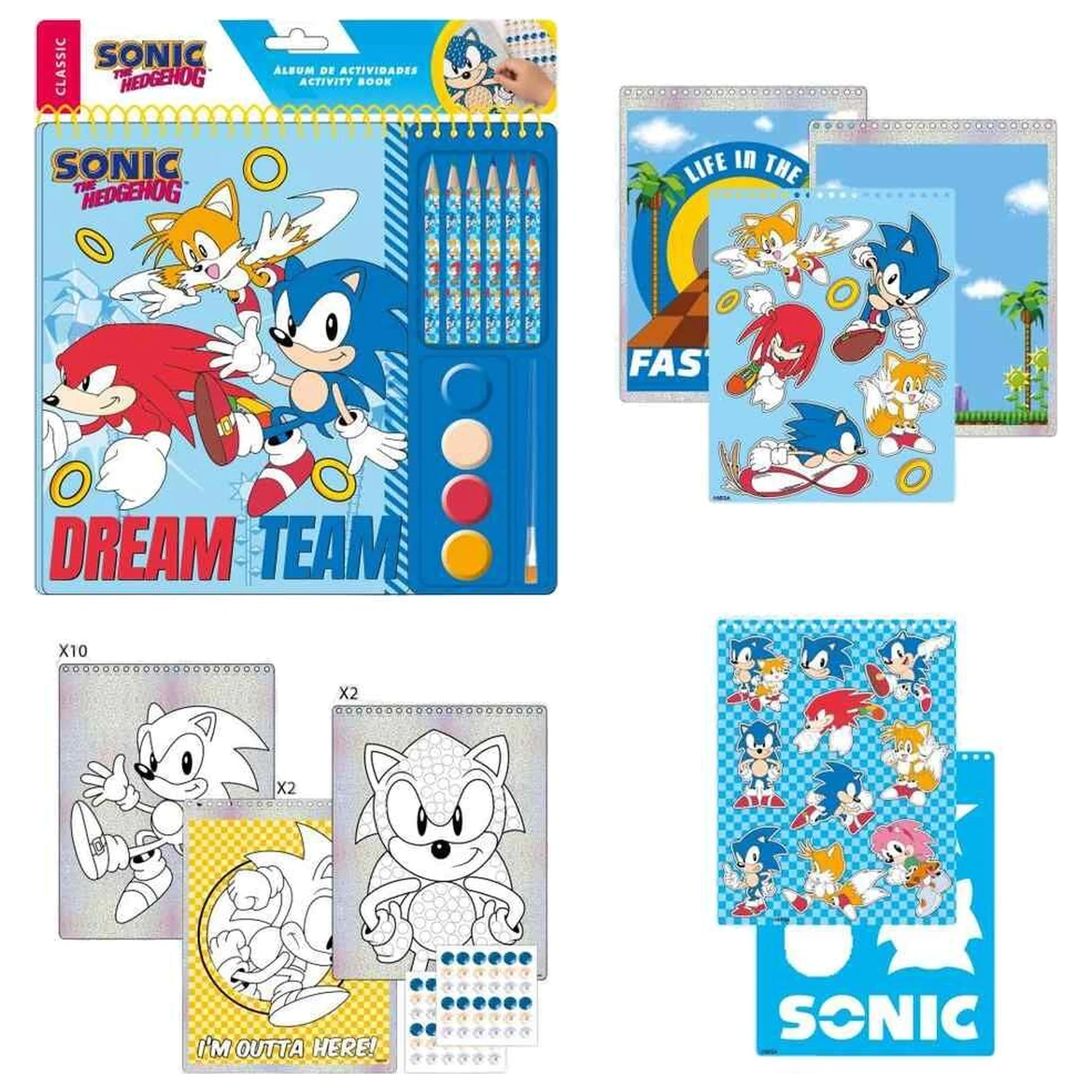 Sonic The Hedgehog omaľovánka s aktivitami produktová fotografia