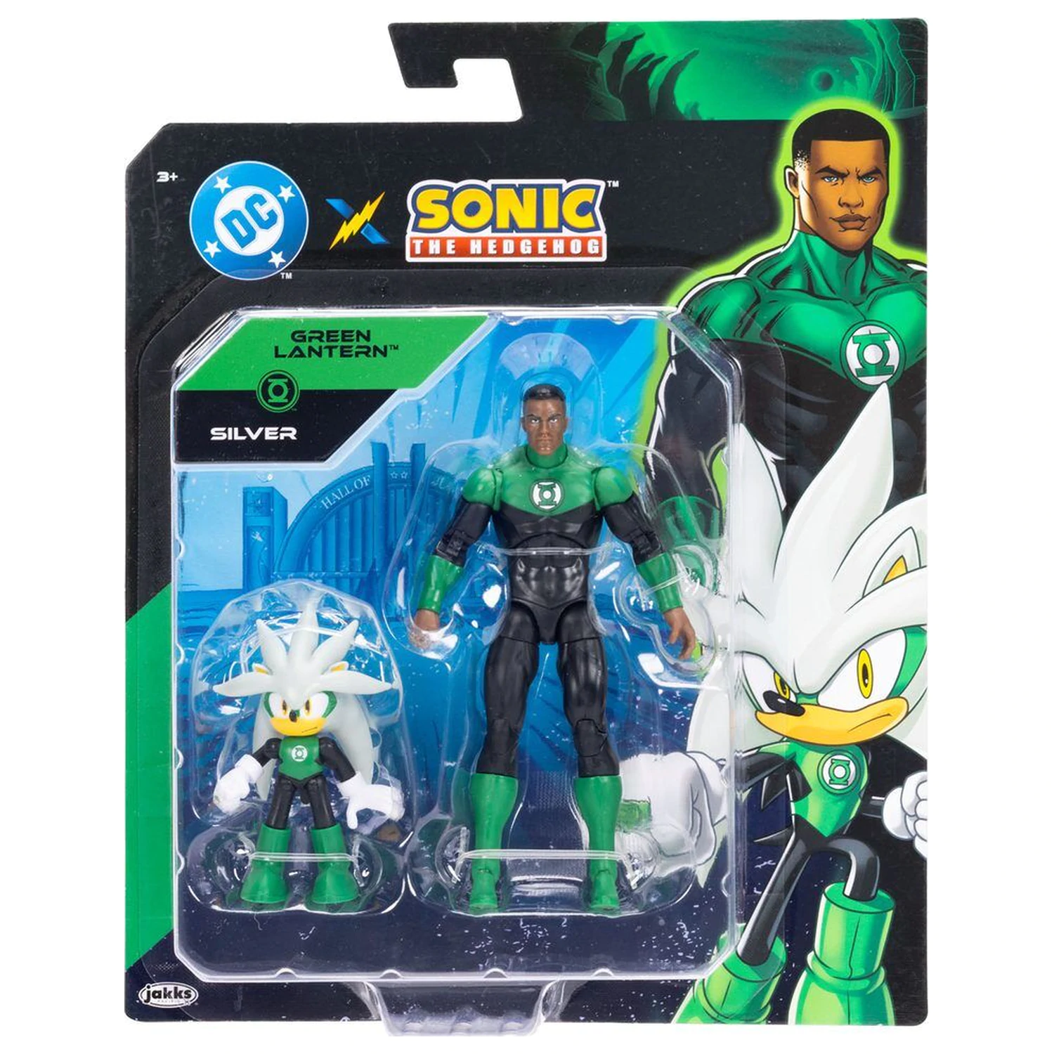 Sonic The Hedgehog x DC Comics Silver & Green Lantern figúrka produktová fotografia