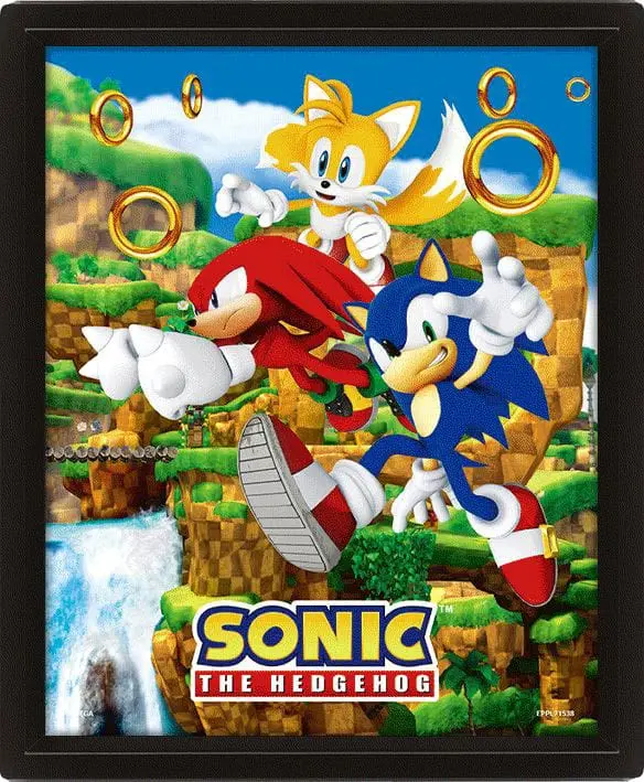 Sonic The Hedgehog 3D Lenticular Poster Catching Rings 26 x 20 cm termékfotó