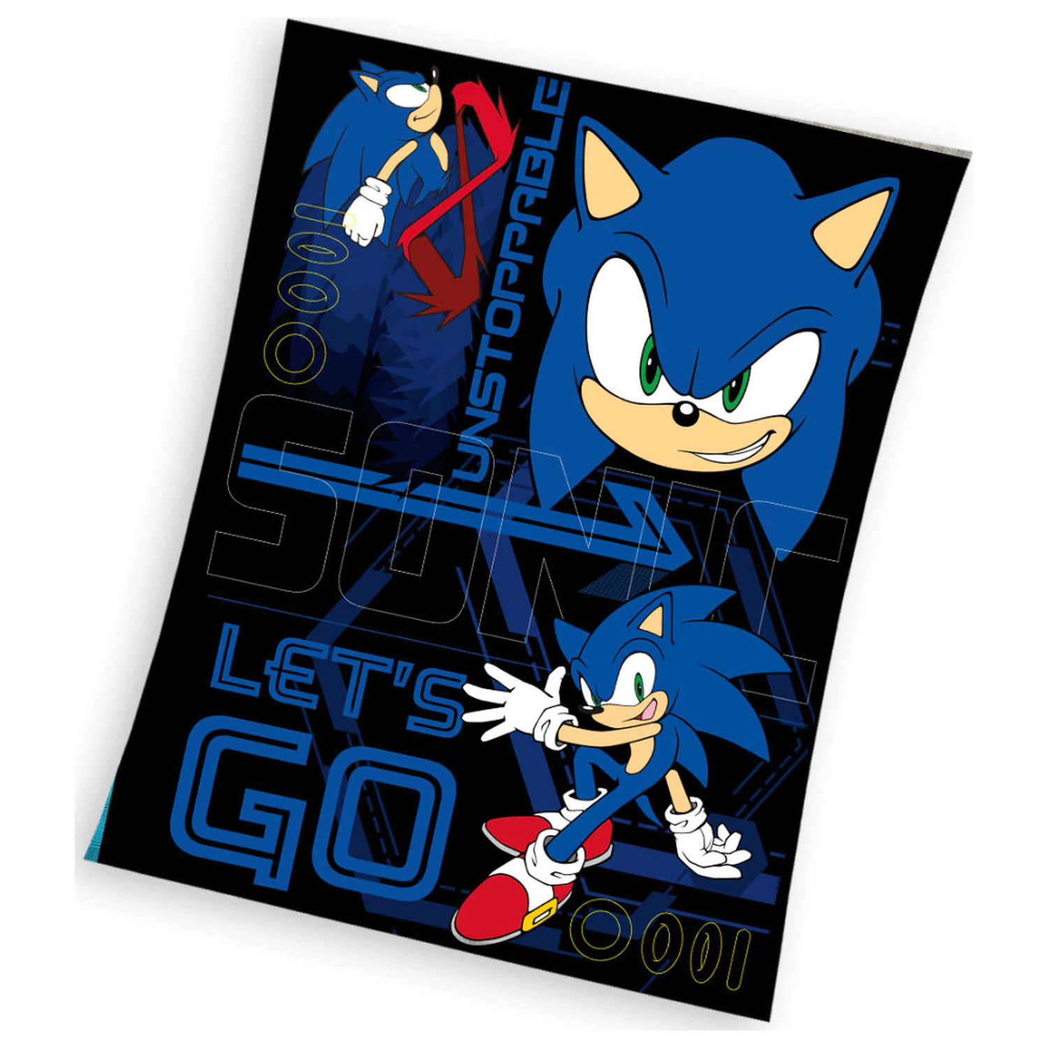 Sonic Unstoppable flísová deka produktová fotografia