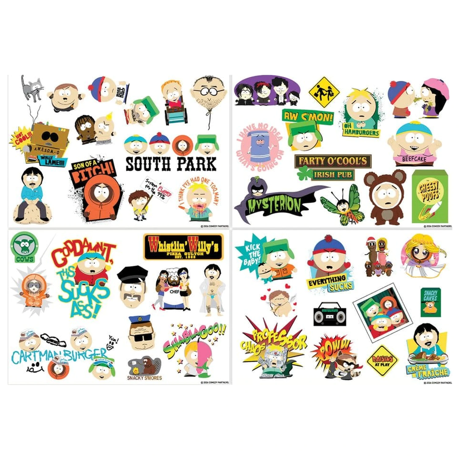 South Park tech balenie nálepiek produktová fotografia