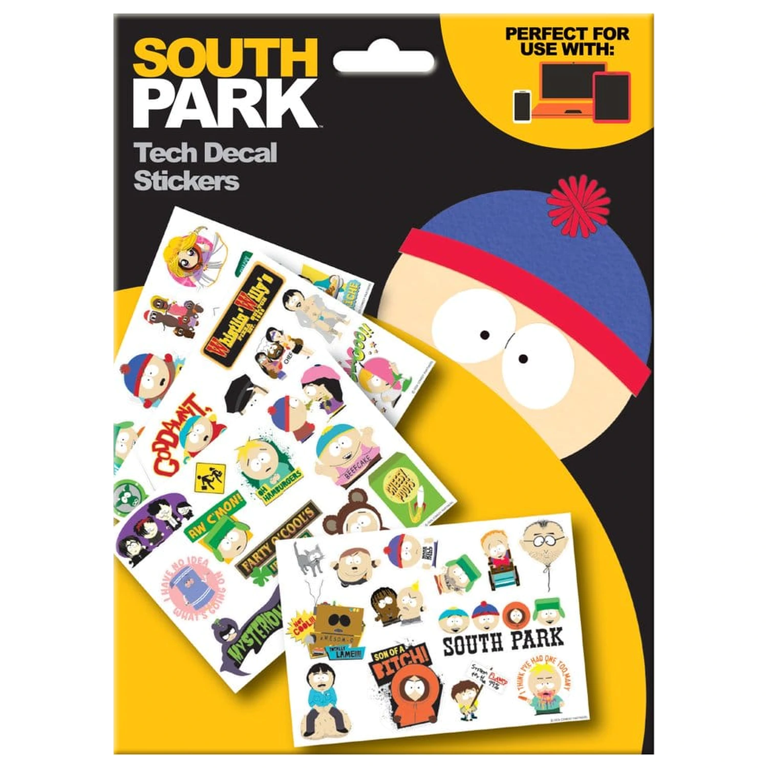 South Park tech balenie nálepiek produktová fotografia