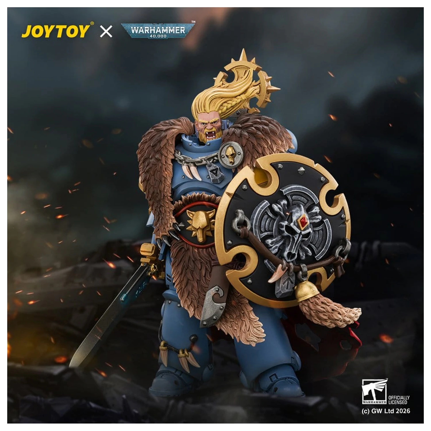 Space Marine akčná figúrka Space Wolves Wolf Guard Battle Leader 12 cm produktová fotografia