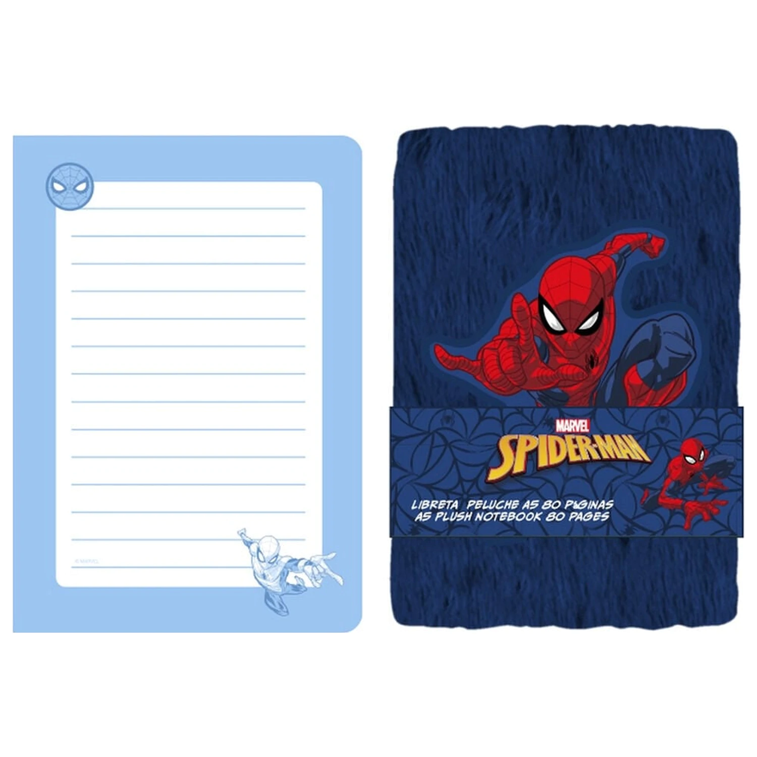 Marvel Spiderman A5 plyšový zápisník produktová fotografia