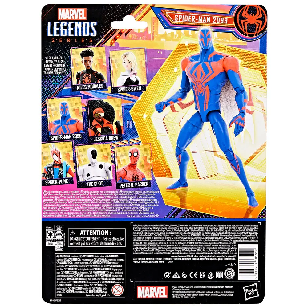 Spider-Man: Across the Spider-Verse Marvel Legends akčná figúrka Spider-Man 2099 15 cm produktová fotografia