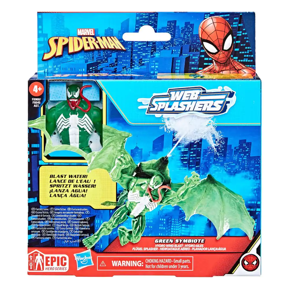 Spider-Man Epic Hero Series Web Splashers Akčná figúrka Green Symbiote Hydro Wing Blast 10 cm termékfotó