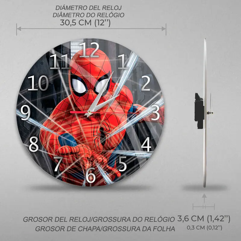 Marvel Spiderman nástenné hodiny produktová fotografia