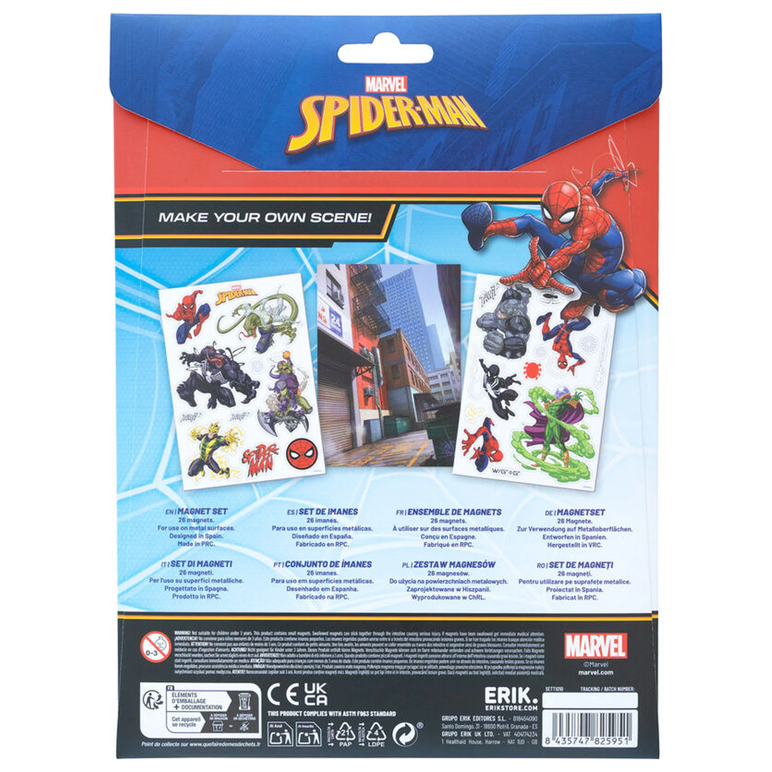Marvel Spiderman sada vysekávaných magnetiek produktová fotografia