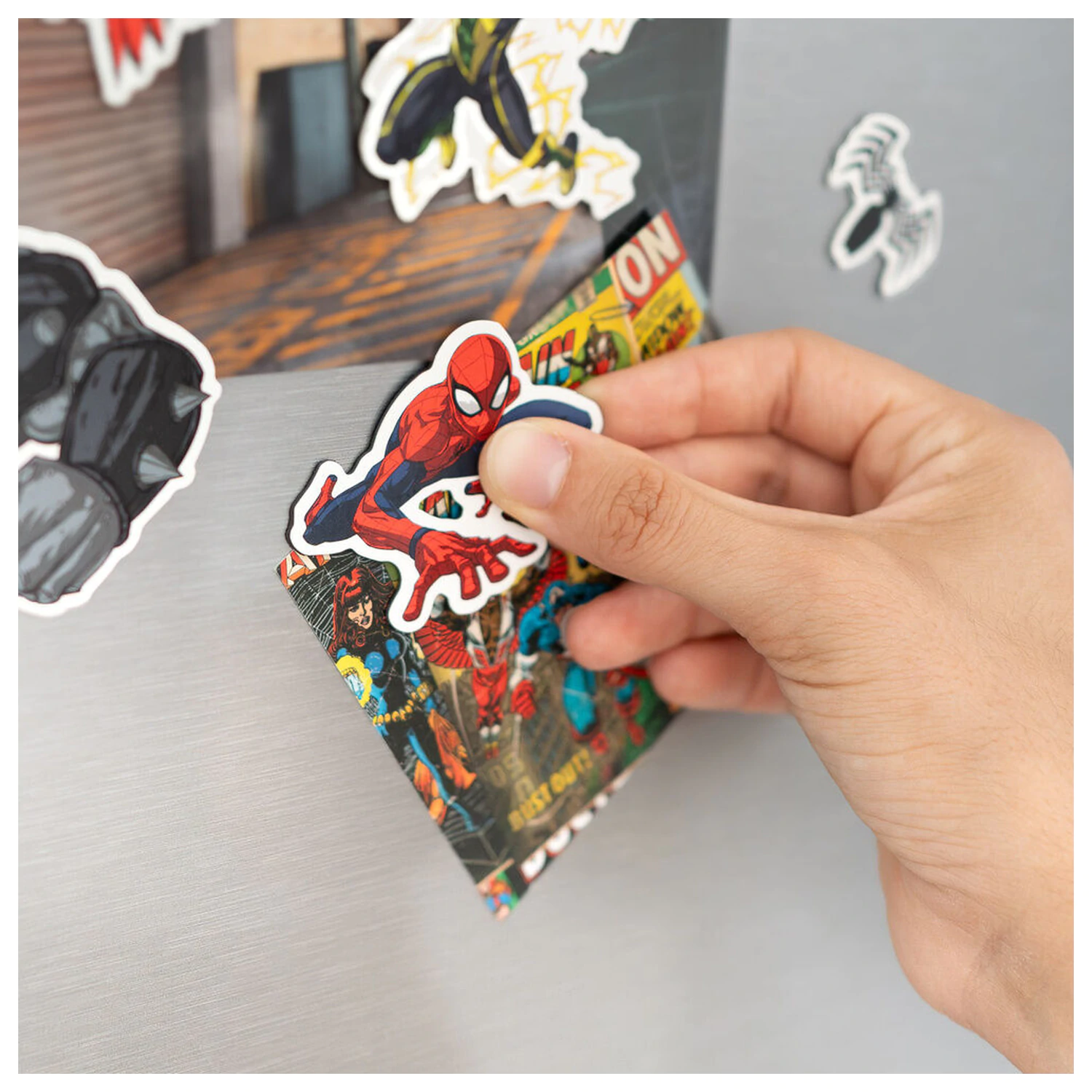 Marvel Spiderman sada vysekávaných magnetiek produktová fotografia