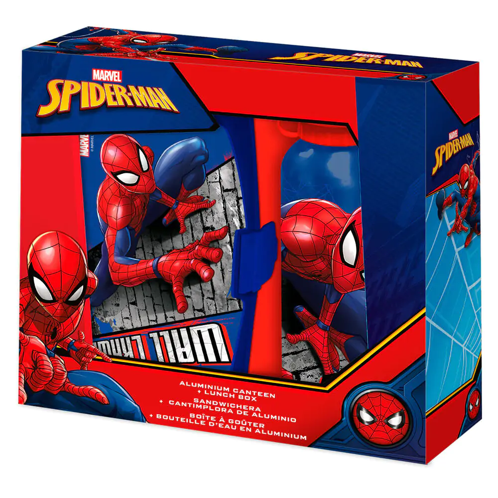 Marvel Spiderman fľaša na vodu + obedár set 500ml produktová fotografia