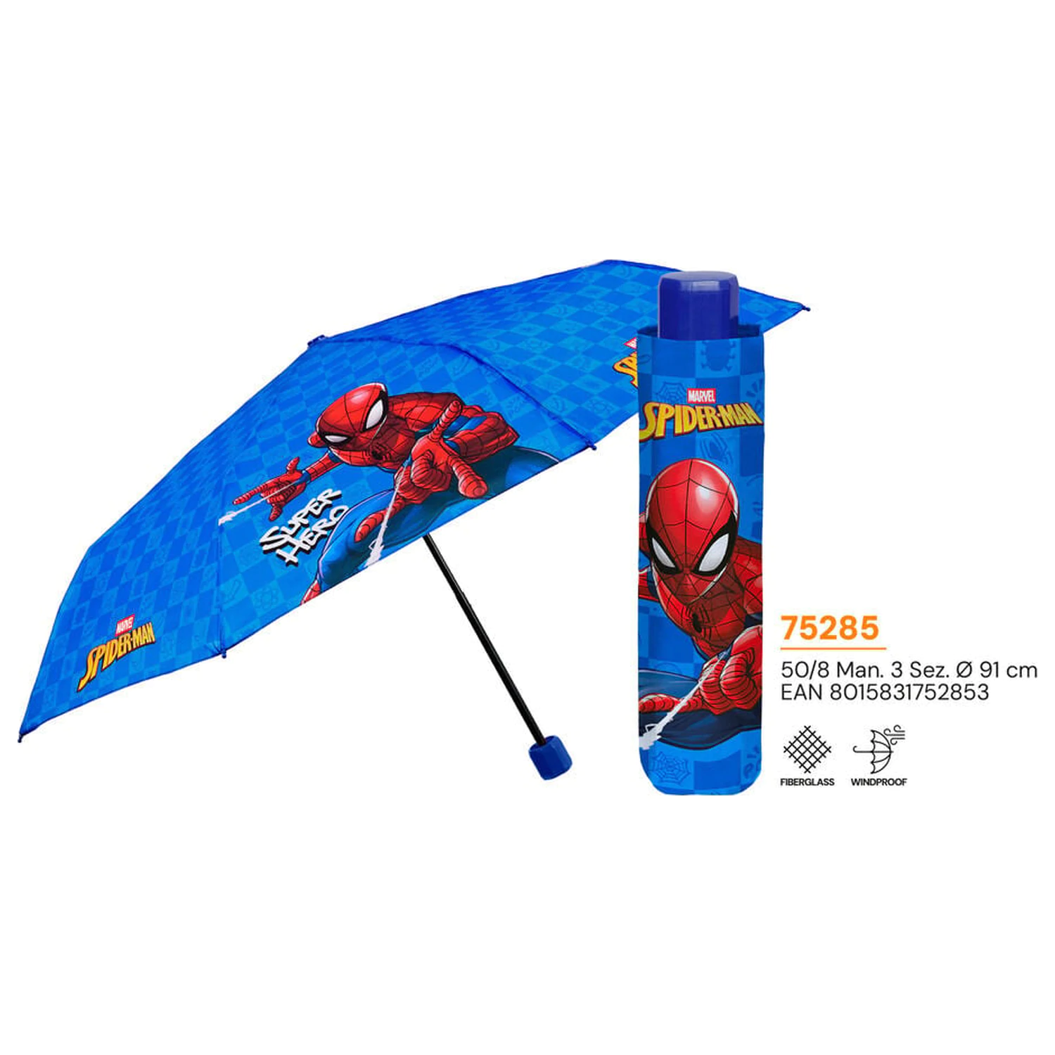 Marvel Spiderman manuálny skladací dáždnik 50cm produktová fotografia