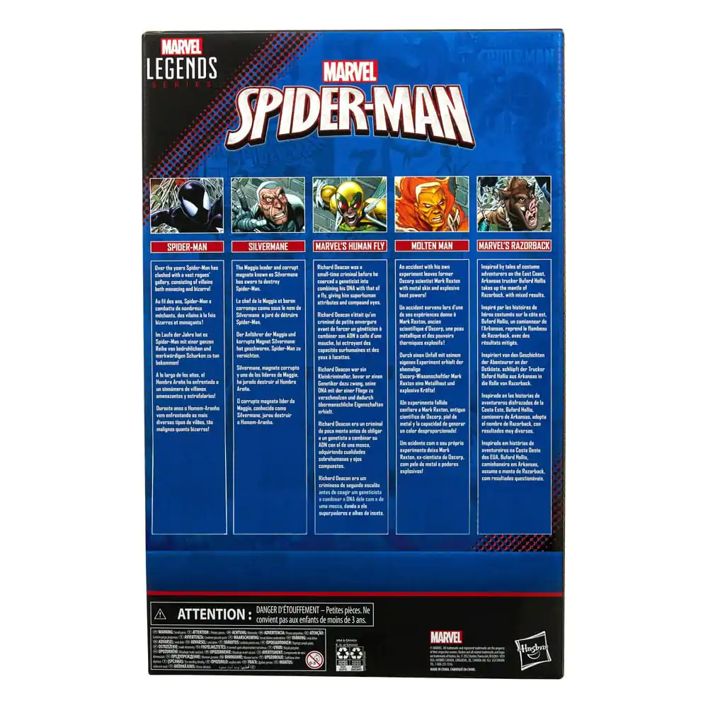 Spider-Man Marvel Legends Akčná Postavička 5-Pack Spider-Man, Silvermane, Human Fly, Molten Man, Razorback 15 cm termékfotó