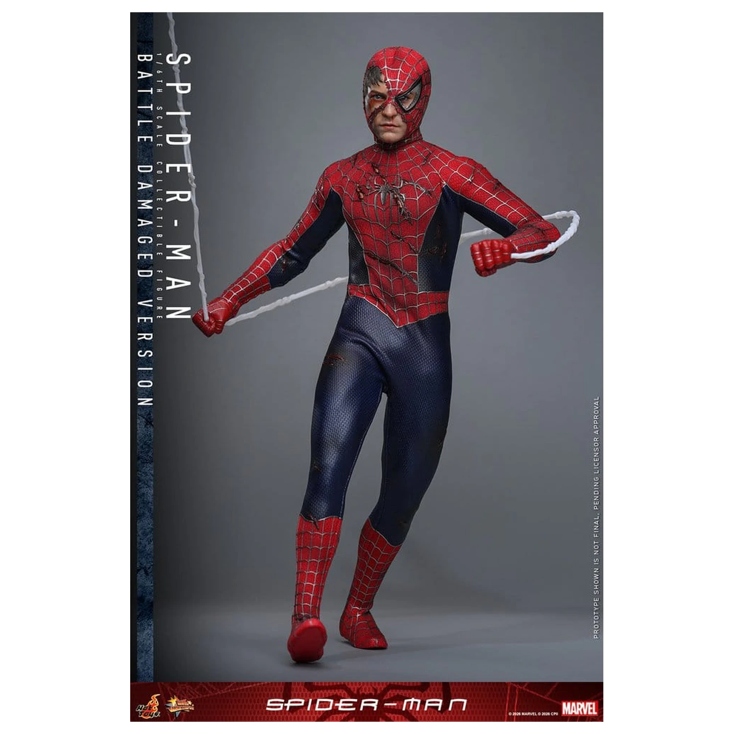 Spider-Man Movie Masterpiece akčná figúrka 1/6 Spider-Man (Battle Damaged Version) 30 cm produktová fotografia