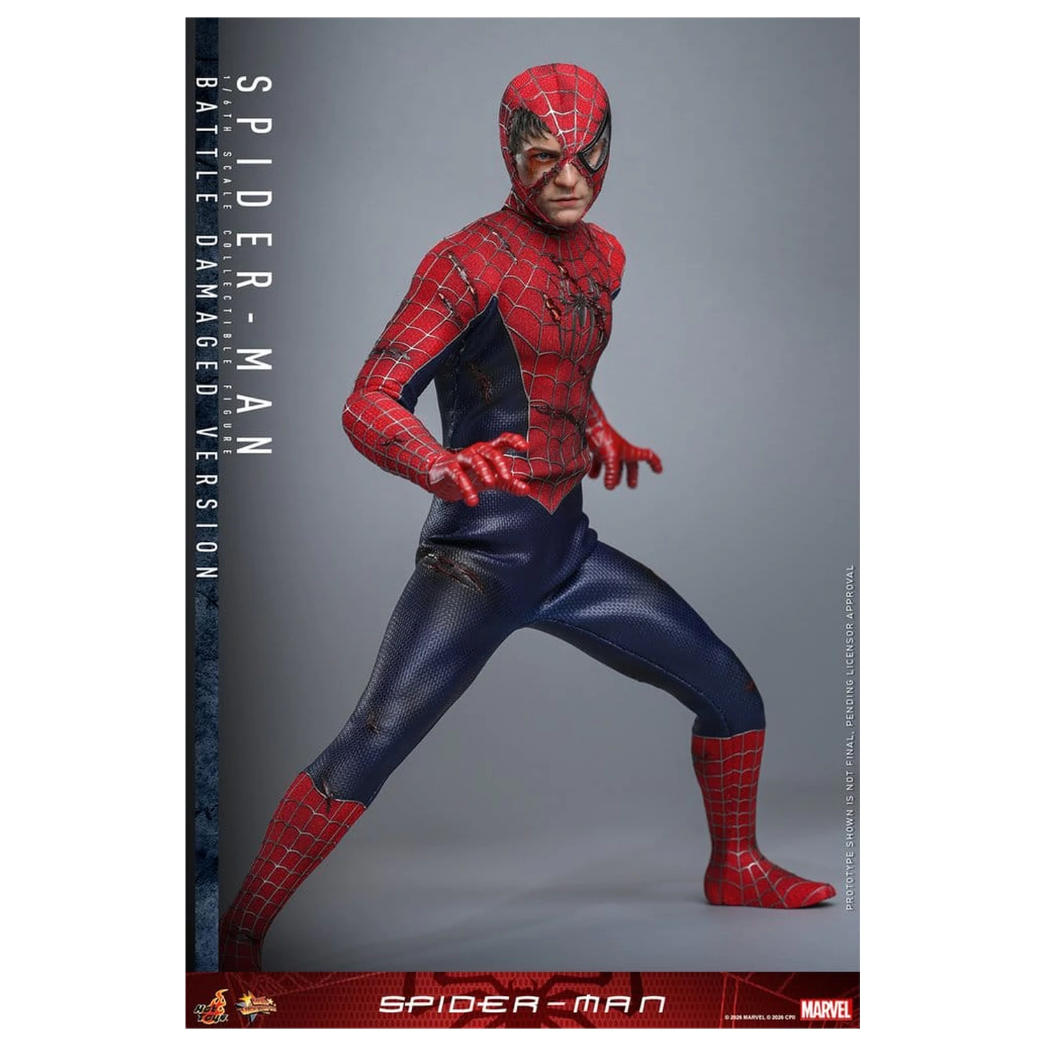 Spider-Man Movie Masterpiece akčná figúrka 1/6 Spider-Man (Battle Damaged Version) 30 cm produktová fotografia