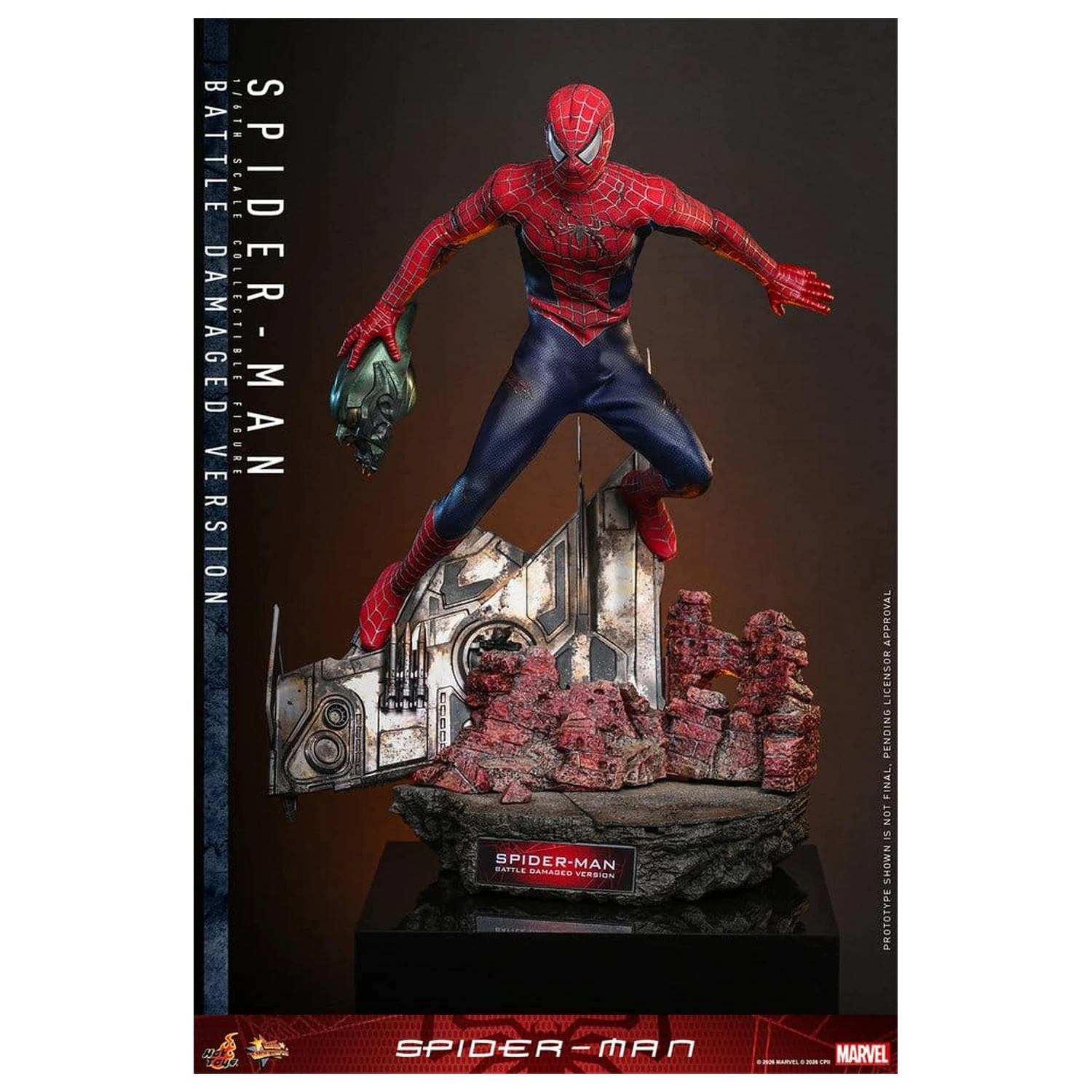 Spider-Man Movie Masterpiece akčná figúrka 1/6 Spider-Man (Battle Damaged Version) 30 cm produktová fotografia