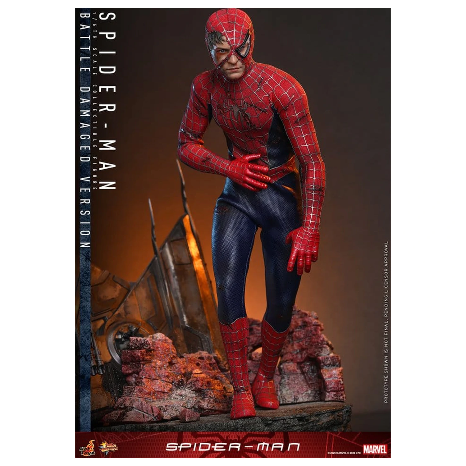Spider-Man Movie Masterpiece akčná figúrka 1/6 Spider-Man (Battle Damaged Version) 30 cm produktová fotografia