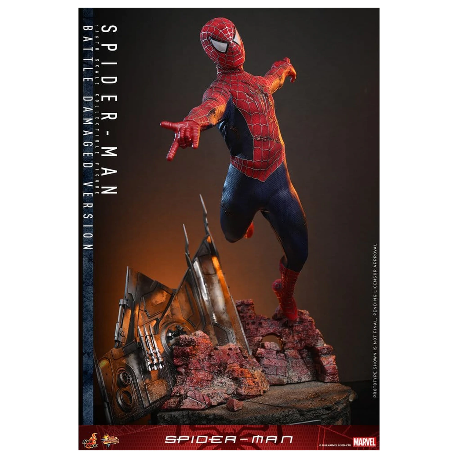 Spider-Man Movie Masterpiece akčná figúrka 1/6 Spider-Man (Battle Damaged Version) 30 cm produktová fotografia