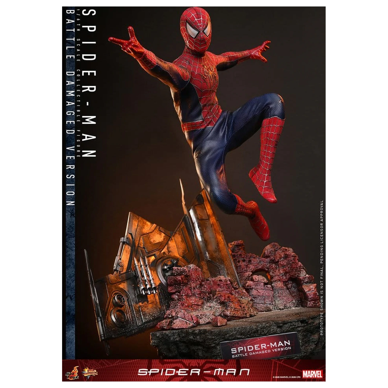 Spider-Man Movie Masterpiece akčná figúrka 1/6 Spider-Man (Battle Damaged Version) 30 cm produktová fotografia