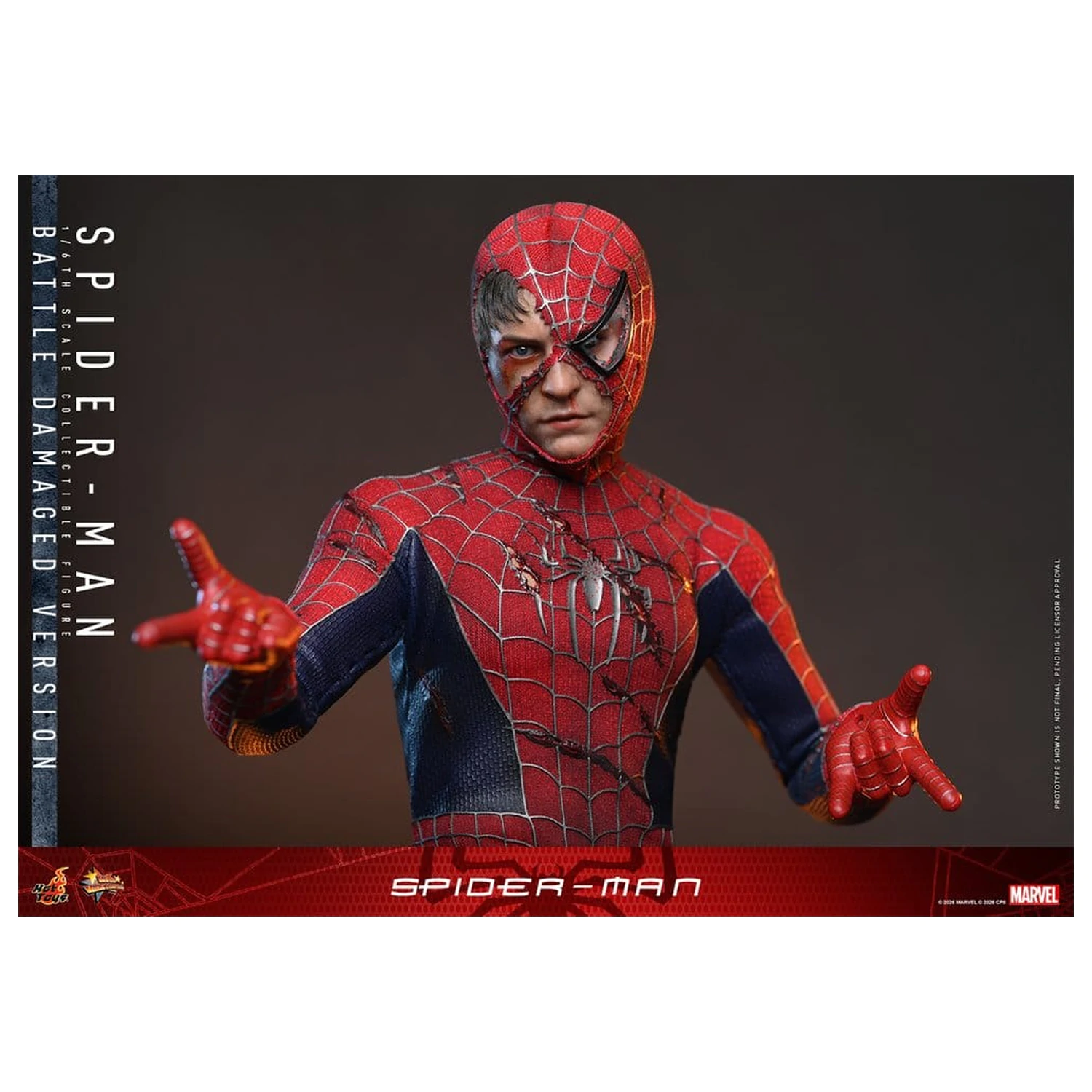 Spider-Man Movie Masterpiece akčná figúrka 1/6 Spider-Man (Battle Damaged Version) 30 cm produktová fotografia