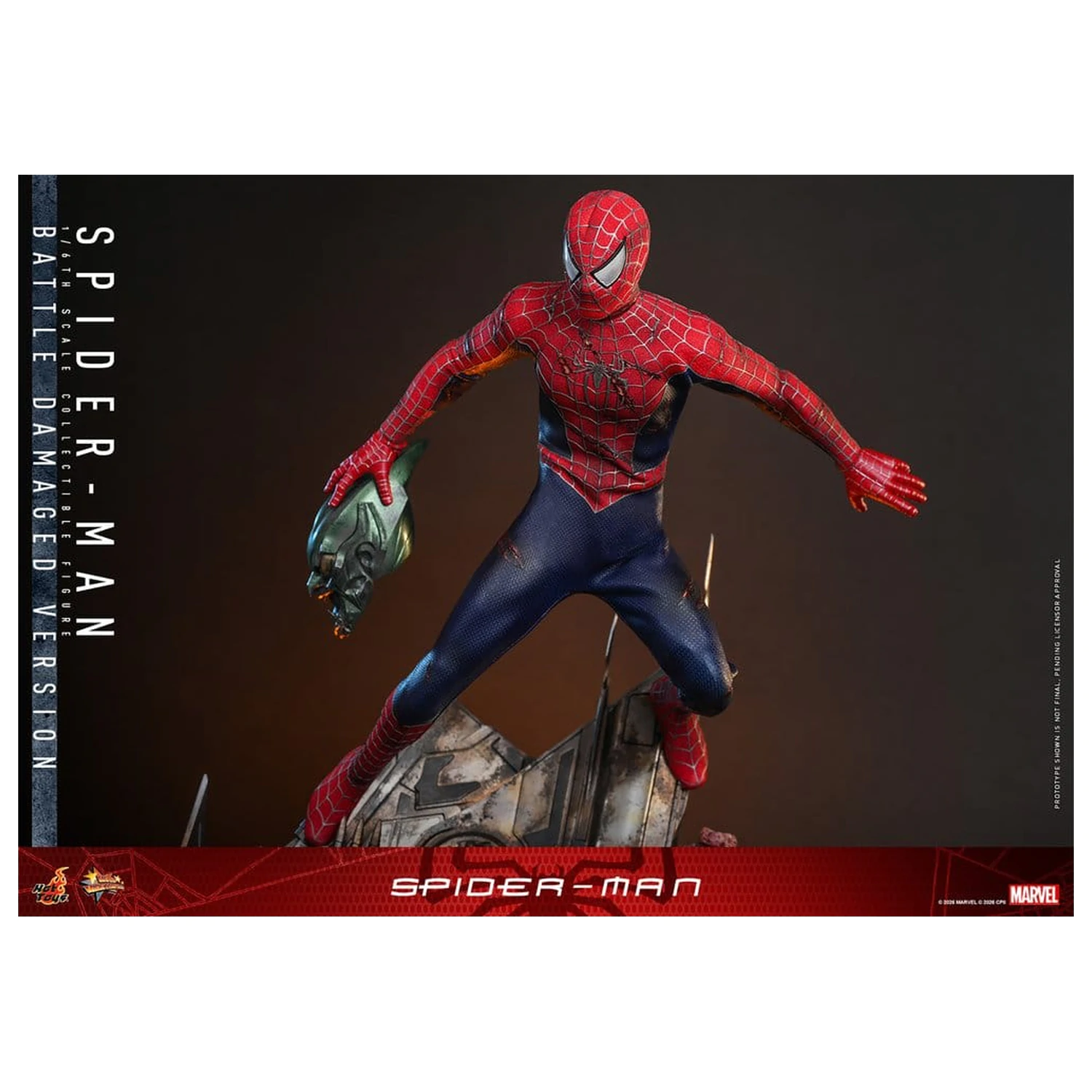 Spider-Man Movie Masterpiece akčná figúrka 1/6 Spider-Man (Battle Damaged Version) 30 cm produktová fotografia