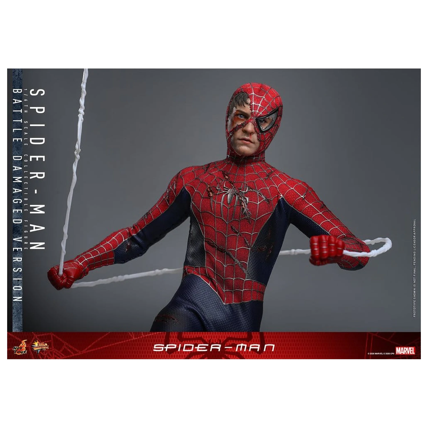 Spider-Man Movie Masterpiece akčná figúrka 1/6 Spider-Man (Battle Damaged Version) 30 cm produktová fotografia
