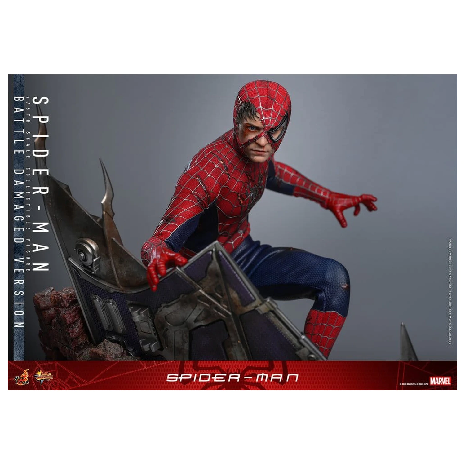 Spider-Man Movie Masterpiece akčná figúrka 1/6 Spider-Man (Battle Damaged Version) 30 cm produktová fotografia