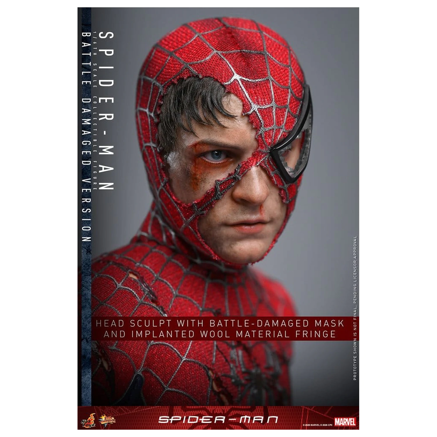 Spider-Man Movie Masterpiece akčná figúrka 1/6 Spider-Man (Battle Damaged Version) 30 cm produktová fotografia
