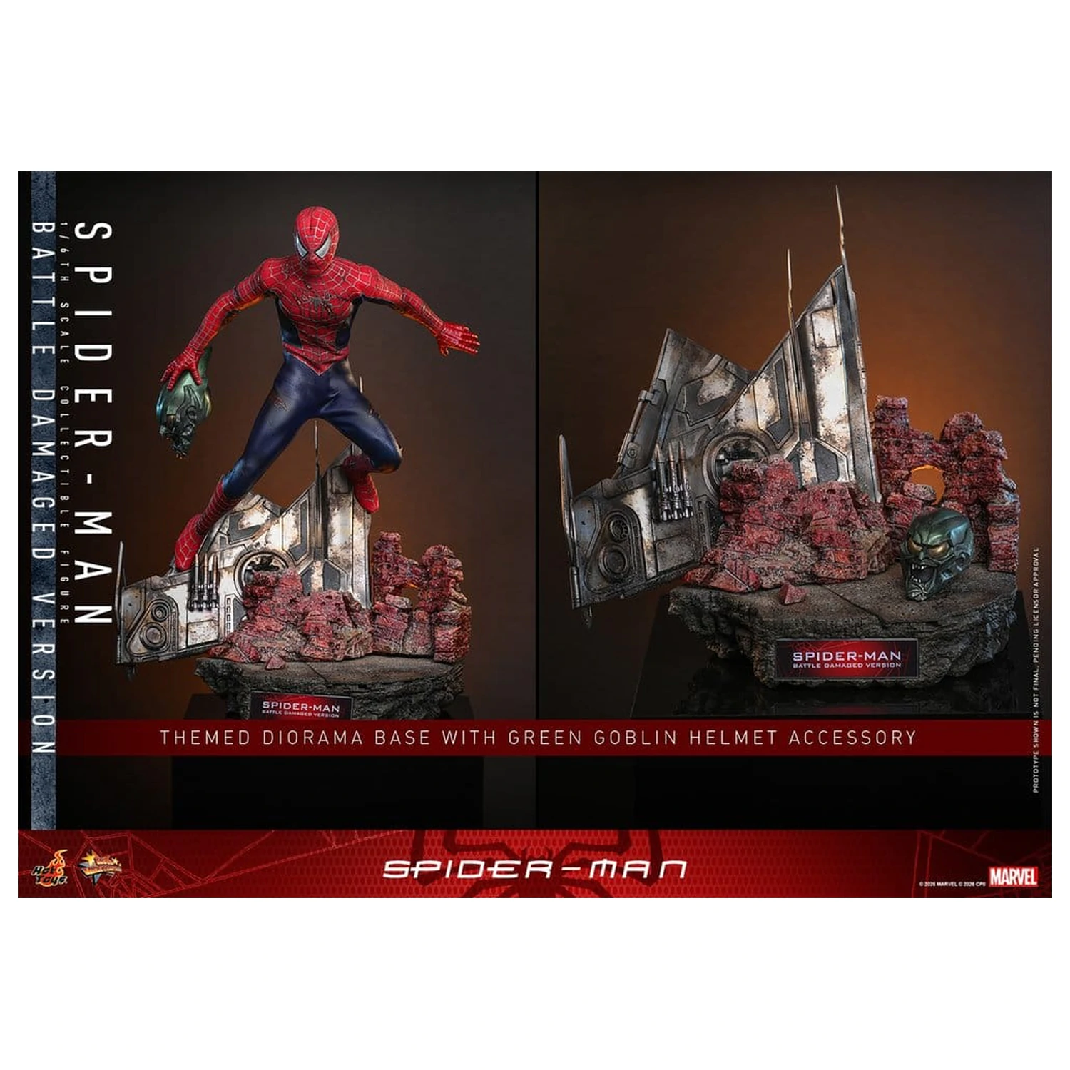 Spider-Man Movie Masterpiece akčná figúrka 1/6 Spider-Man (Battle Damaged Version) 30 cm produktová fotografia