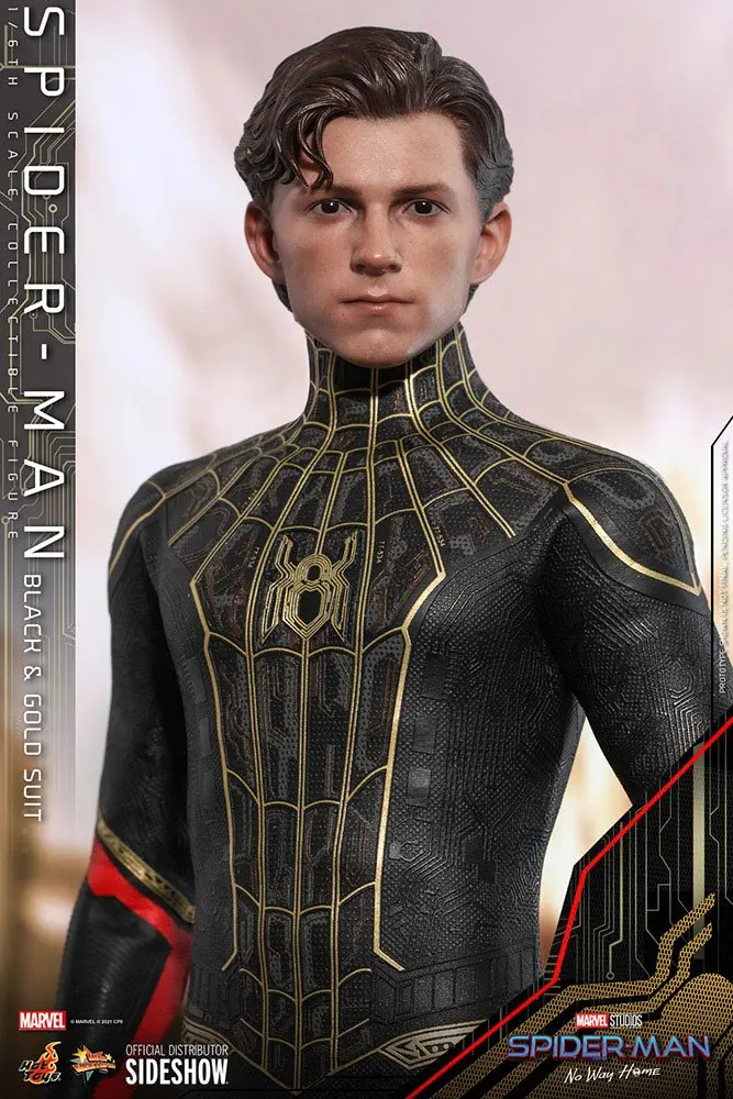 Spider-Man: No Way Home Movie Masterpiece Akčná Figúrka 1/6 Spider-Man (Čierno-zlatistý oblek) 30 cm termékfotó