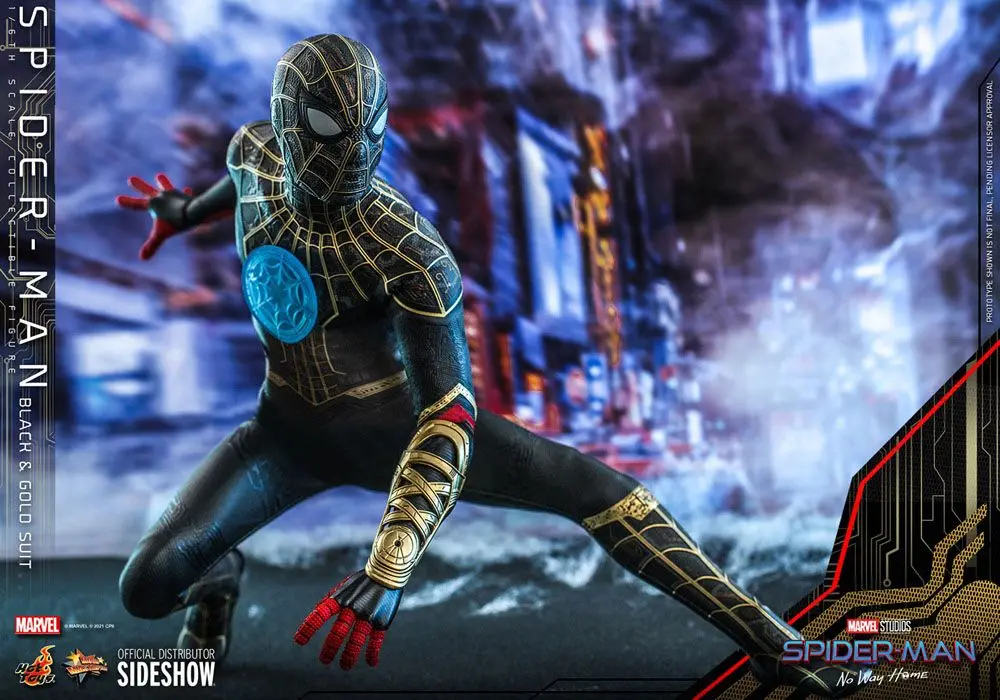 Spider-Man: No Way Home Movie Masterpiece Akčná Figúrka 1/6 Spider-Man (Čierno-zlatistý oblek) 30 cm termékfotó