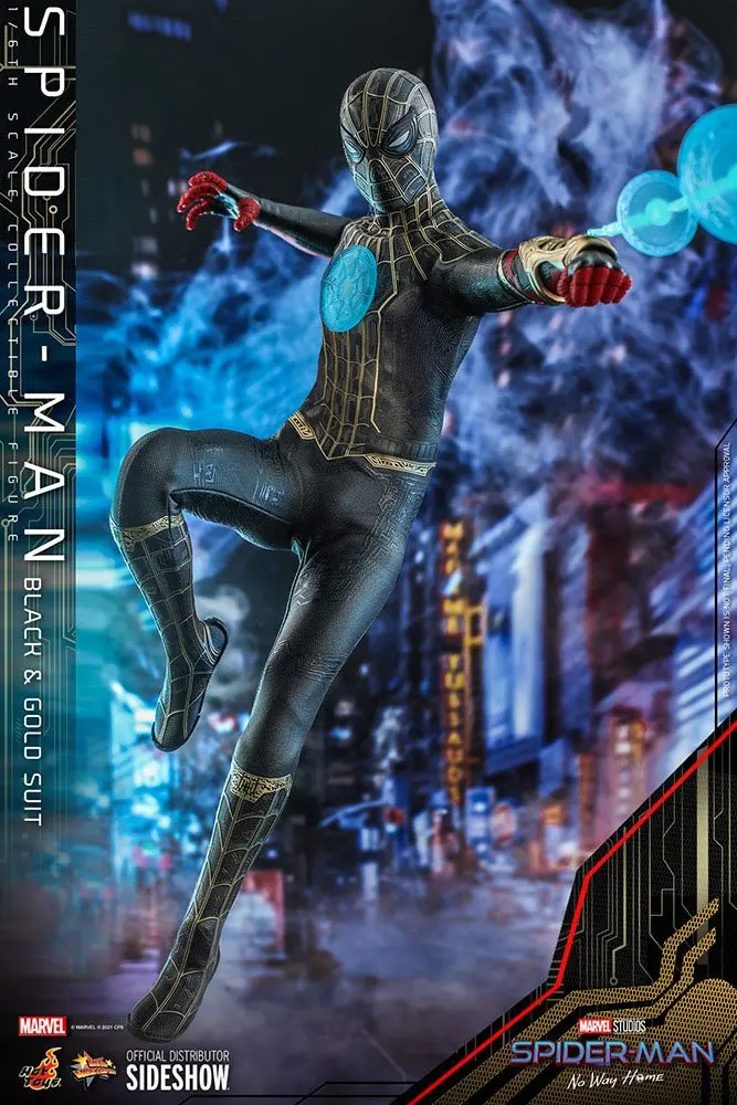 Spider-Man: No Way Home Movie Masterpiece Akčná Figúrka 1/6 Spider-Man (Čierno-zlatistý oblek) 30 cm termékfotó