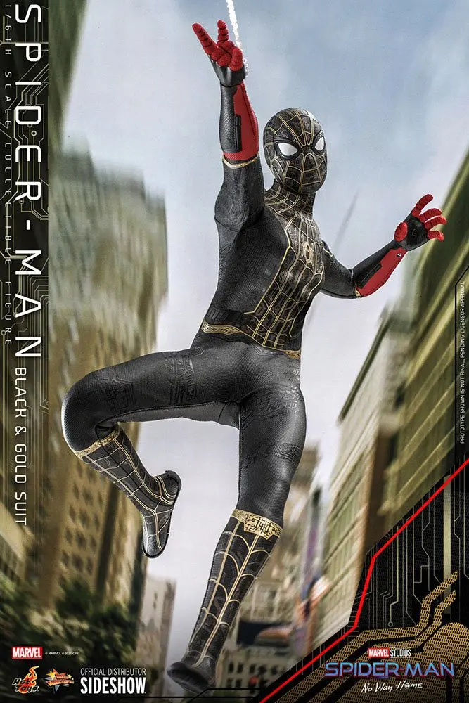 Spider-Man: No Way Home Movie Masterpiece Akčná Figúrka 1/6 Spider-Man (Čierno-zlatistý oblek) 30 cm termékfotó