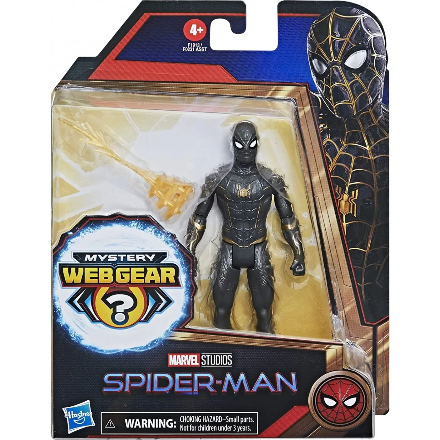 Spider-Man Pókember Black and Gold Suit Spider-Man Mystery Web Gear akčná figúrka 13 cm termékfotó