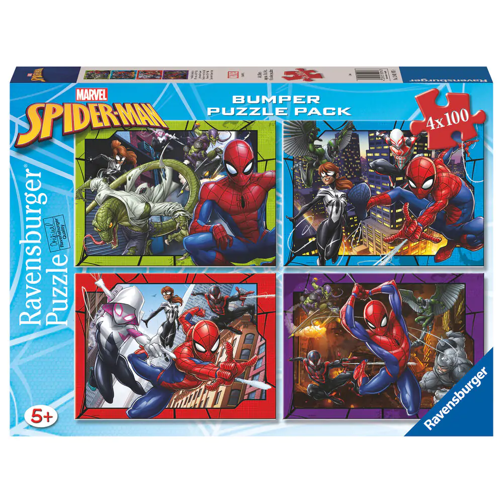 Marvel Spiderman puzzle 4x100 dielikov produktová fotografia